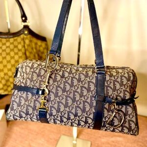 Christian Dior Blue and Brown Trotter Bag